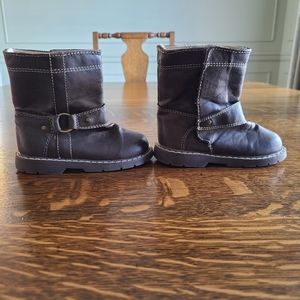 Brown Motorcycle Style Boots Toddler 5 Faux Leather